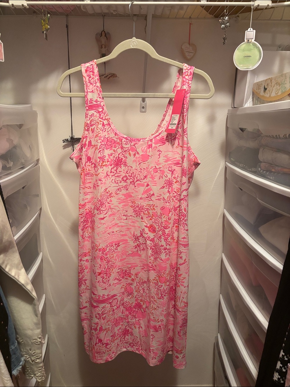 Lilly Pulitzer Pink Floral Tank Dress